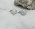 Elly’s 12mm Australian ocean White Carved Pearls Earrings High heel Hooks: Extreme luster Mirrored, S925 silver minimalist earrings. gift for her