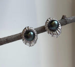 Elly’s 10.4mm Tahitian Peacock green ocean pearls earrings: Extreme luster mirrored, S925 silver fireworks earrings. Pearl jewelry. gift for her