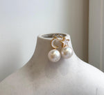 Elly’s 12.2mm Edison white Pearls Star Moon Earrings: Extreme luster Mirrored, 2.2cm high, S925 silver earrings.
