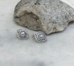 7.5mm Akoya ocean Blue silver pearls earings: Extreme luster mirrored, 1.4x1.9cm, s925 silver earrings. Pearl jewelry idea.