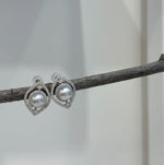 7.5mm Akoya ocean Blue silver pearls earings: Extreme luster mirrored, 1.4x1.9cm, s925 silver earrings. Pearl jewelry idea.gift for her birthday