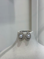 7.5mm Akoya ocean Blue silver pearls earings: Extreme luster mirrored, 1.4x1.9cm, s925 silver earrings. Pearl jewelry idea.