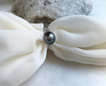 11.1x12.5mm Tahitian Ocean Platinum Pearl Ring: Extreme luster mirrored, S925 silver Minimalist adjustable Ring.Pearl Jewelry Idea, gift for her daily wear
