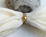 10.3mm South sea deep golden ocean pearl Ring: Extreme luster mirrored, S925 silver with gold plated adjustable Vintage Ring.