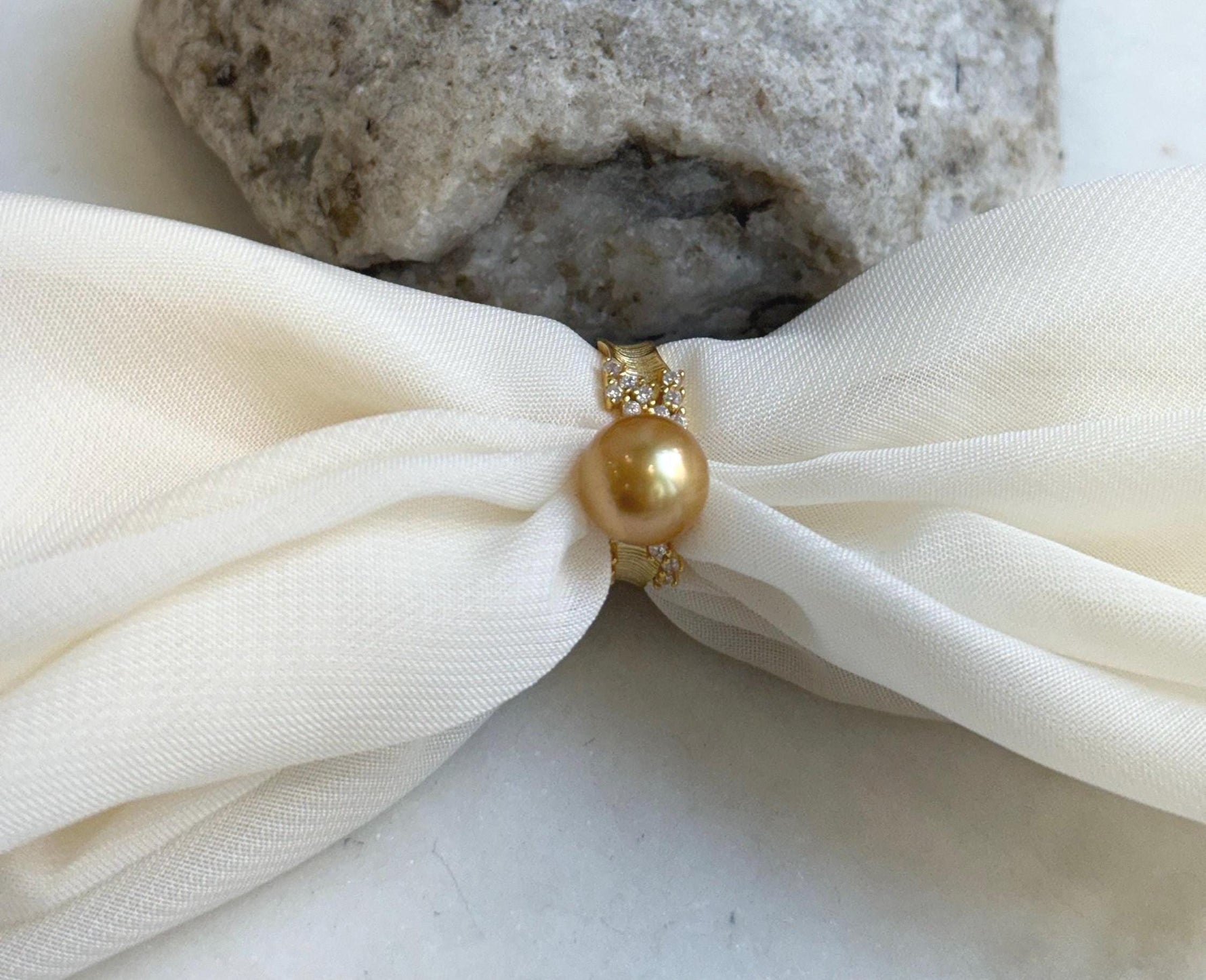 10.3mm South sea deep golden ocean pearl Ring: Extreme luster mirrored, S925 silver with gold plated adjustable Vintage Ring.