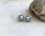 Elly’s 7.7mm Akoya ocean Blue silver pearls earings: Extreme luster mirrored, 1.2x1.2cm, s925 silver earrings. Pearl jewelry idea. gift for her holiday