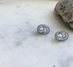 Elly’s 7.3mm Akoya ocean Blue silver pearls earings: Extreme luster mirrored, 1.2x1.5cm, s925 silver earrings. Pearl jewelry idea. gift for her daily wear