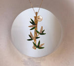 Elly’s Light Gold pearl Bamboo brooch: Extreme luster mirrored, 8.2mm, 1.7x5.7cm. Pearl jewelry idea, daily brooch