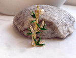 Elly’s Light Gold pearl Bamboo brooch: Extreme luster mirrored, 8.2mm, 1.7x5.7cm. Pearl jewelry idea, cute brooch