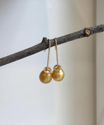 Elly’s 10.9mm Genius South sea deep gold ocean Pearls Earrings hooks: Extreme luster, 3.7cm, S925 silver w/gold plated earrings hooks. gift for her party