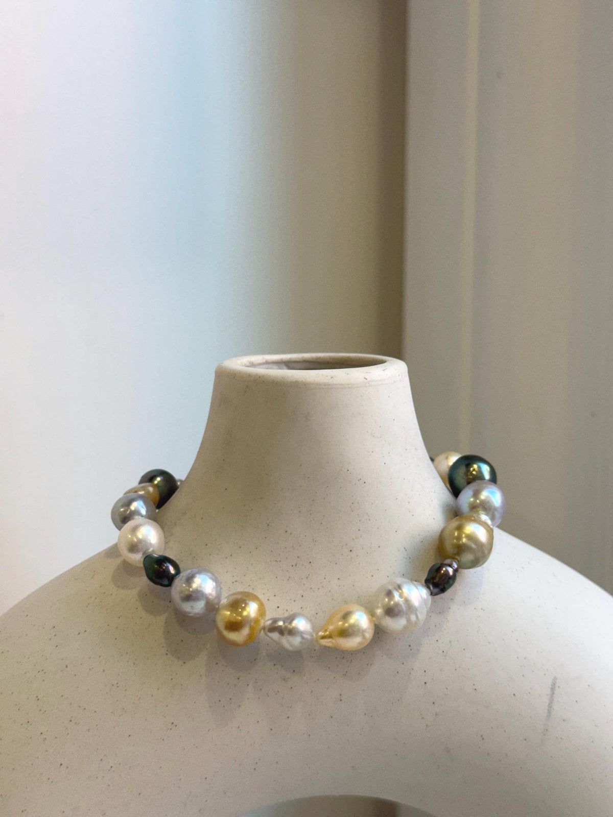 Elly’s Multicolor Ocean Pearls Bracelet: 21pcs South Sea Golden White Tahitian Akoya Pearls, Extreme luster, 3.8-9.5mm, 7.7” knot, gift for her Valentine’s Day