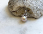 Elly’s 13.6mm Edison rose Pearl mermaid tail Pendant: Extreme luster mirrored, s925 silver pendant necklace set.Pearl jewelry idea. gift for her