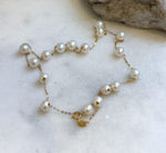 Elly’s 17pcs white Pearls Satellite Necklace: 5.4-6mm, 17.5”. S925 silver necklace set. Pearl jewelry idea. Gift for her