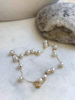Elly’s 17pcs white Pearls Satellite Necklace: 5.4-6mm, 17.5”. S925 silver necklace set. Pearl jewelry idea. Gift for her