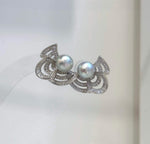 Elly’s Set of 8.7mm Akoya Ocean Pearls Earrings Studs and Jacket: Extreme luster Mirrored, S925 silver Earrings jacket and studs.