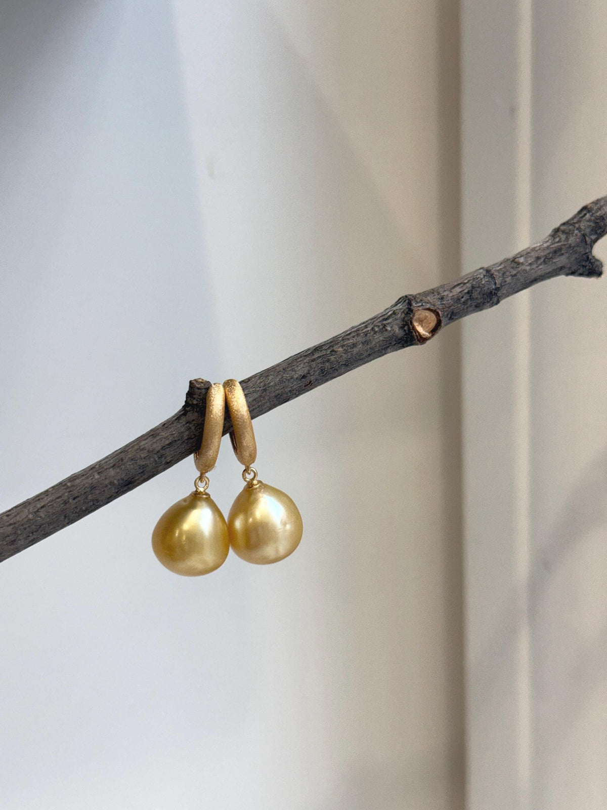 Elly’s 12.4mm South sea ultra golden ocean Pearls Earrings hoops: Extreme luster mirrored, 3cm high, S925 silver cool earrings hoops. gift for her