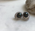 Elly’s 10.4mm Tahitian Peacock green ocean pearls earrings: Extreme luster mirrored, S925 silver fireworks earrings. Pearl jewelry. gift for her birthday