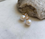 Elly’s 12.2mm Edison white Pearls Star Moon Earrings: Extreme luster Mirrored, 2.2cm high, S925 silver earrings.