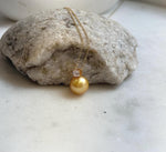 Elly’s 11mm South sea deep gold Pearl pendant: Extreme luster mirrored, 1.5cm high, S925 silver castle pendant chain set.