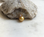 Elly’s 11mm South sea deep gold Pearl pendant: Extreme luster mirrored, 1.5cm high, S925 silver castle pendant chain set.