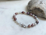 Elly’s 5-7.2mm Freshwater Pearls Bracelet: Extreme luster, 7.2” knotted, S925 silver clip bracelet. gift for her