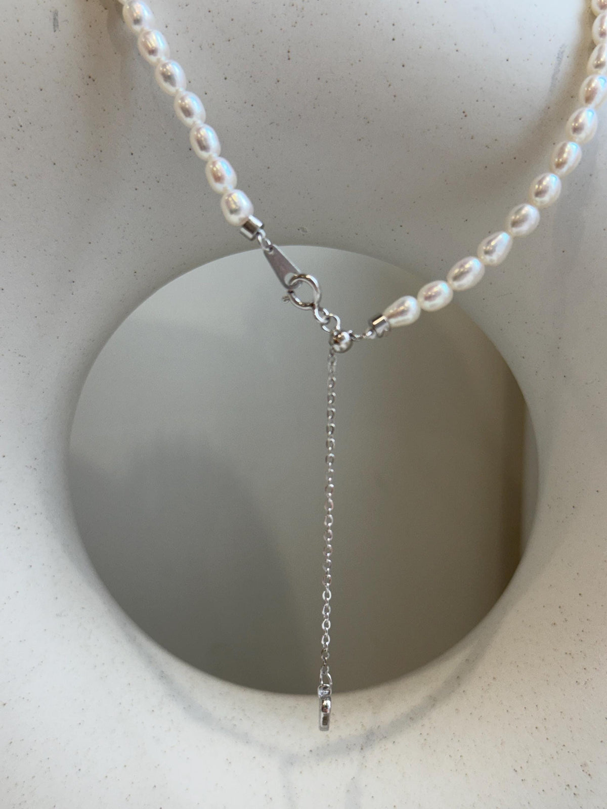Elly’s South Sea deep Golden ocean Pearl white small pearls Necklace Set: Extreme luster. S925 silver pendant, necklace To 17.9”.