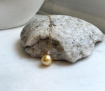 Elly’s 11.7mm 18K Au750 Real Gold South Sea deep Gold Ocean Pearl Pendant: Extreme luster mirrored, 1.5cm high, S925 silver chain. gift for her wedding