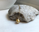 Elly’s 11.7mm 18K Au750 Real Gold South Sea deep Gold Ocean Pearl Pendant: Extreme luster mirrored, 1.5cm high, S925 silver chain. gift for her