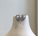 Elly’s 7.3mm Akoya ocean Blue silver pearls earings: Extreme luster mirrored, 1.2x1.5cm, s925 silver earrings. Pearl jewelry idea.