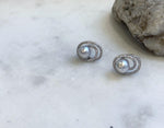 Elly’s 7.3mm Akoya ocean Blue silver pearls earings: Extreme luster mirrored, 1.2x1.5cm, s925 silver earrings. Pearl jewelry idea.