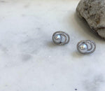 Elly’s 7.3mm Akoya ocean Blue silver pearls earings: Extreme luster mirrored, 1.2x1.5cm, s925 silver earrings. Pearl jewelry idea.