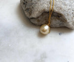 Elly’s 11.9mm South Sea champagne Gold Ocean Pearl Pendant Y-Lariat necklace set: Extreme luster mirrored, s925 silver chain set. gift for her