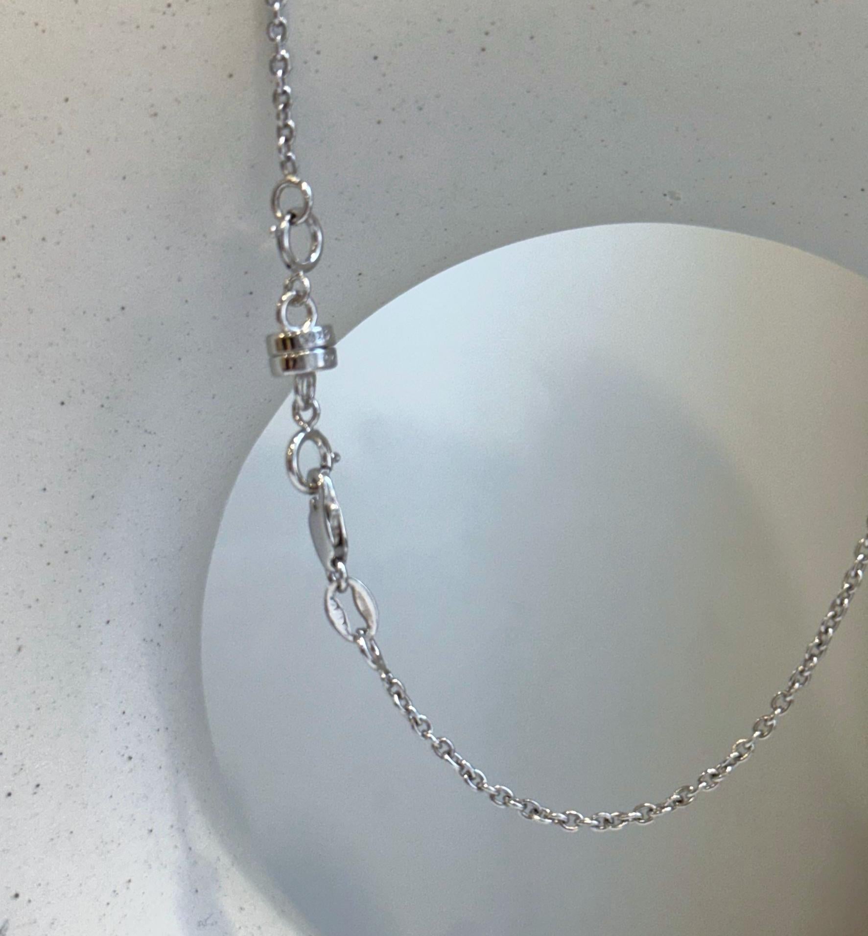 Elly’s Genius Gemstone Garnet Tassels pendant, 1.2x5.5cm, 17.9”, S925 silver pendant necklace set, with extra magnetic clips. gift for her holiday