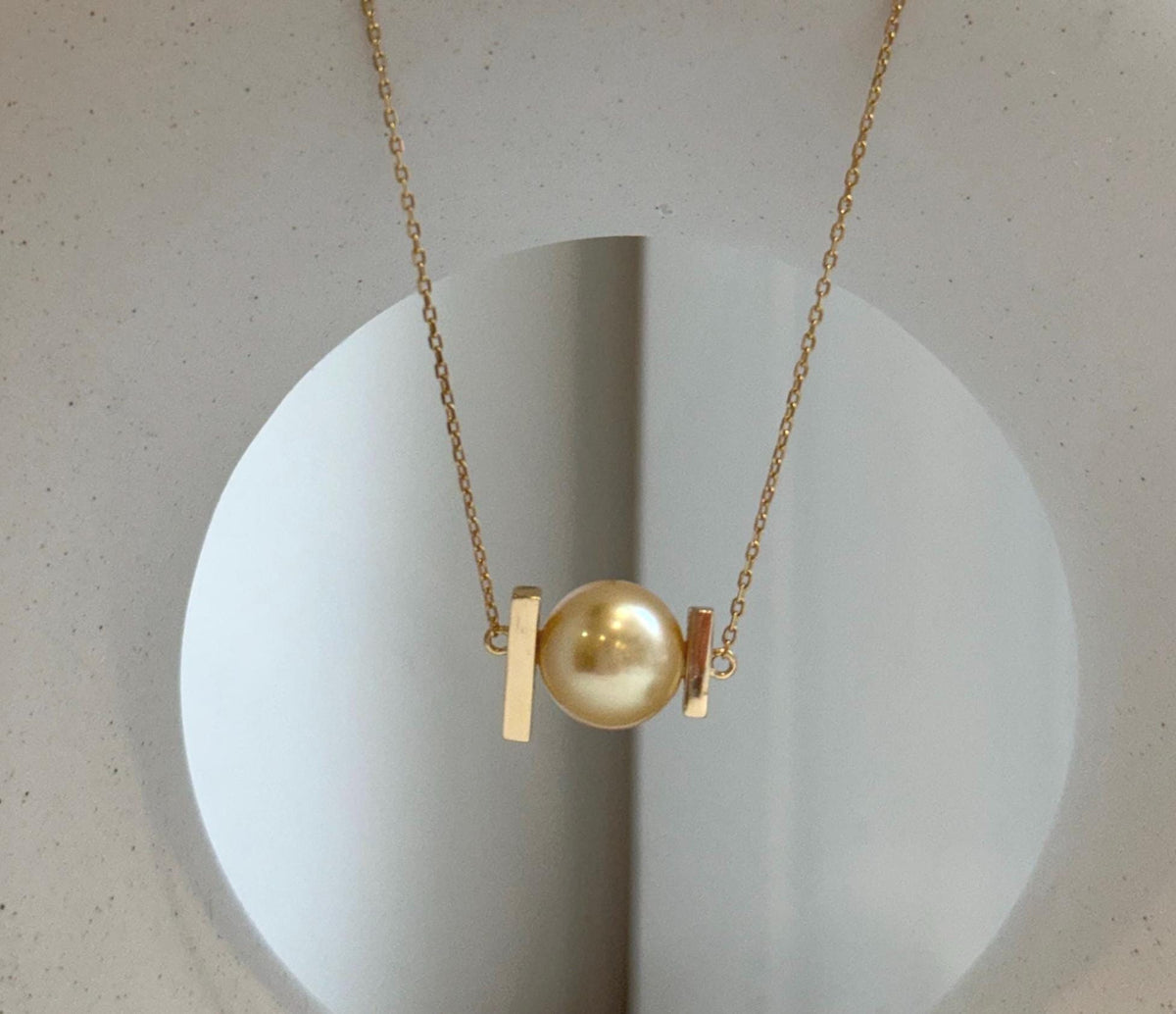 Elly’s 11.3mm South Sea ultra Golden Ocean Pearl Pendant necklace set: Extreme luster mirrored, s925 silver chain set.gift for her party