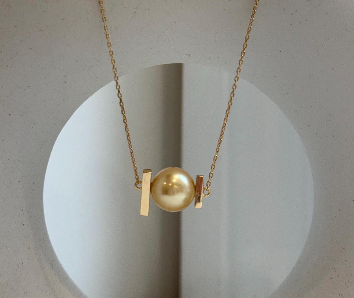 Elly’s 11.3mm South Sea ultra Golden Ocean Pearl Pendant necklace set: Extreme luster mirrored, s925 silver chain set.gift for her