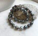 Elly’s 8.6-11mm 29pcs Tahitian Ocean pearls necklace: Extreme luster, Hand knotted, 18”, S925 silver necklace strand, gift for her anniversary