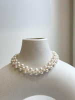 Elly’s 3-ply 4.5-4.7mm white pearls bracelet: Extreme luster, Handmade, 7.3”, S925 silver magnetic clips bracelet. gift for her