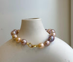 Elly’s 17pcs 9.3-11.2mm Natural Multicolor Edison Pearls Bracelet: Extreme luster mirrored, 8.3” knotted, S925 silver Bracelet. gift for her Valentine’s Day holiday