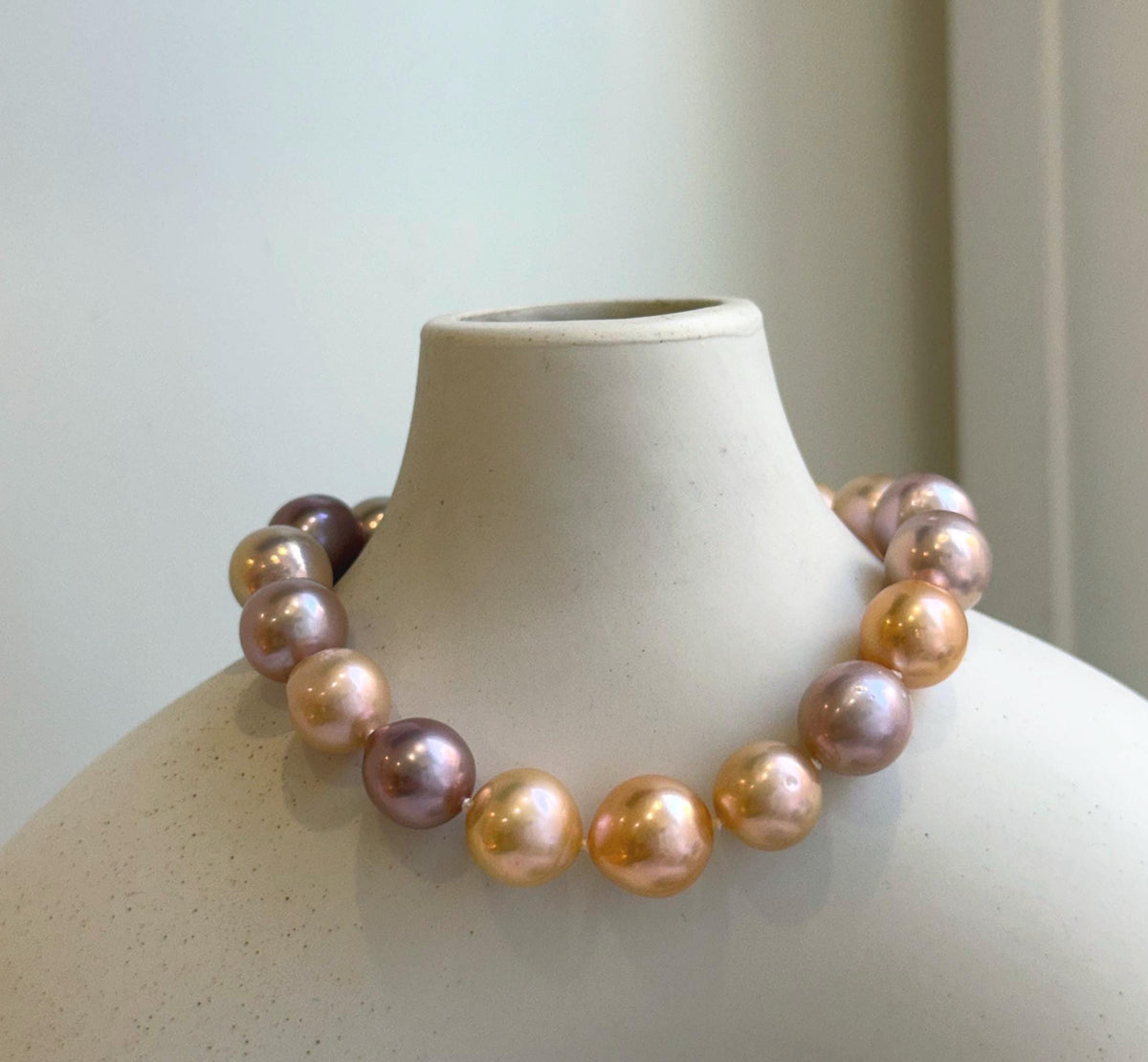 Elly’s 17pcs 9.3-11.2mm Natural Multicolor Edison Pearls Bracelet: Extreme luster mirrored, 8.3” knotted, S925 silver Bracelet. gift for her Valentine’s Day