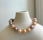 Elly’s 17pcs 9.3-11.2mm Natural Multicolor Edison Pearls Bracelet: Extreme luster mirrored, 8.3” knotted, S925 silver Bracelet. gift for her Valentine’s Day