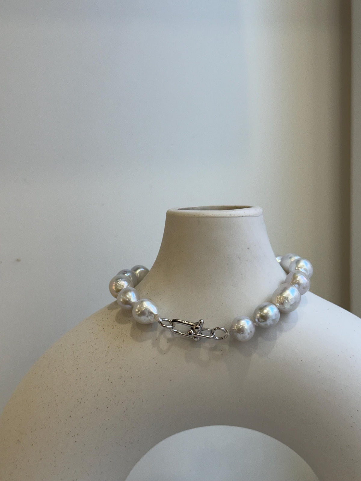 Elly’s 17pcs 8.2-10mm White iridescent crinkle Pearls Bracelet: Extreme luster mirrored, 7.8” knotted, S925 silver Bracelet. gift for her Valentine’s Day