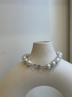 Elly’s 17pcs 8.2-10mm White iridescent crinkle Pearls Bracelet: Extreme luster mirrored, 7.8” knotted, S925 silver Bracelet. gift for her Valentine’s Day