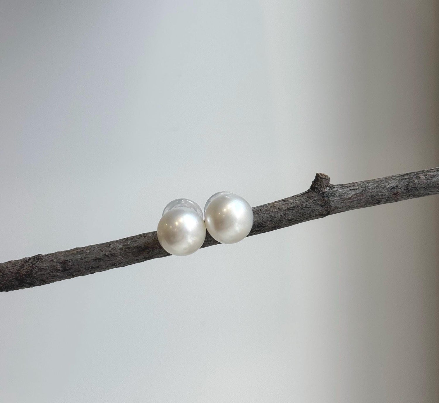 Elly’s 11mm Australian ocean White Pearls Earrings Studs: Strong luster, S925 silver minimalist earrings studs.