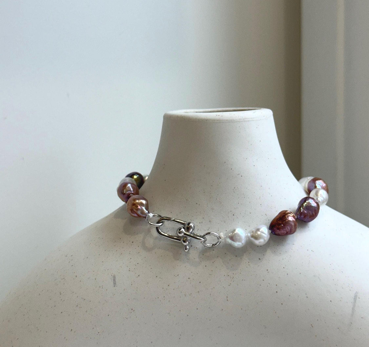 Elly’s 5-7.2mm Freshwater Pearls Bracelet: Extreme luster, 7.2” knotted, S925 silver clip bracelet. gift for her