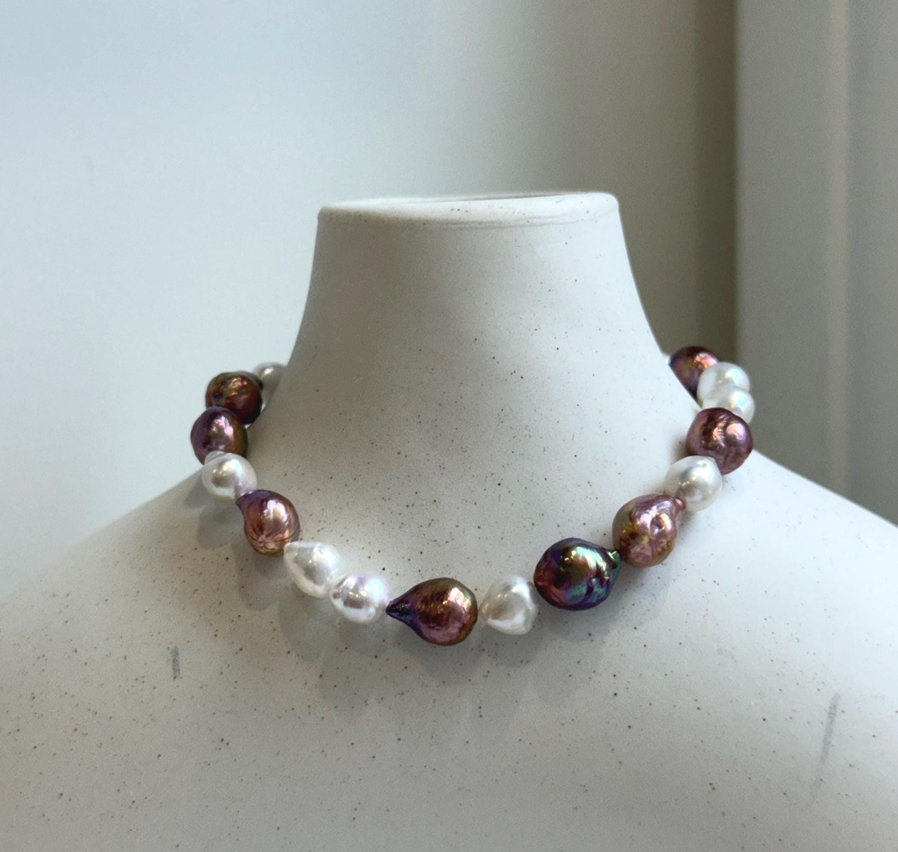 Elly’s 5-7.2mm Freshwater Pearls Bracelet: Extreme luster, 7.2” knotted, S925 silver clip bracelet. gift for her birthday