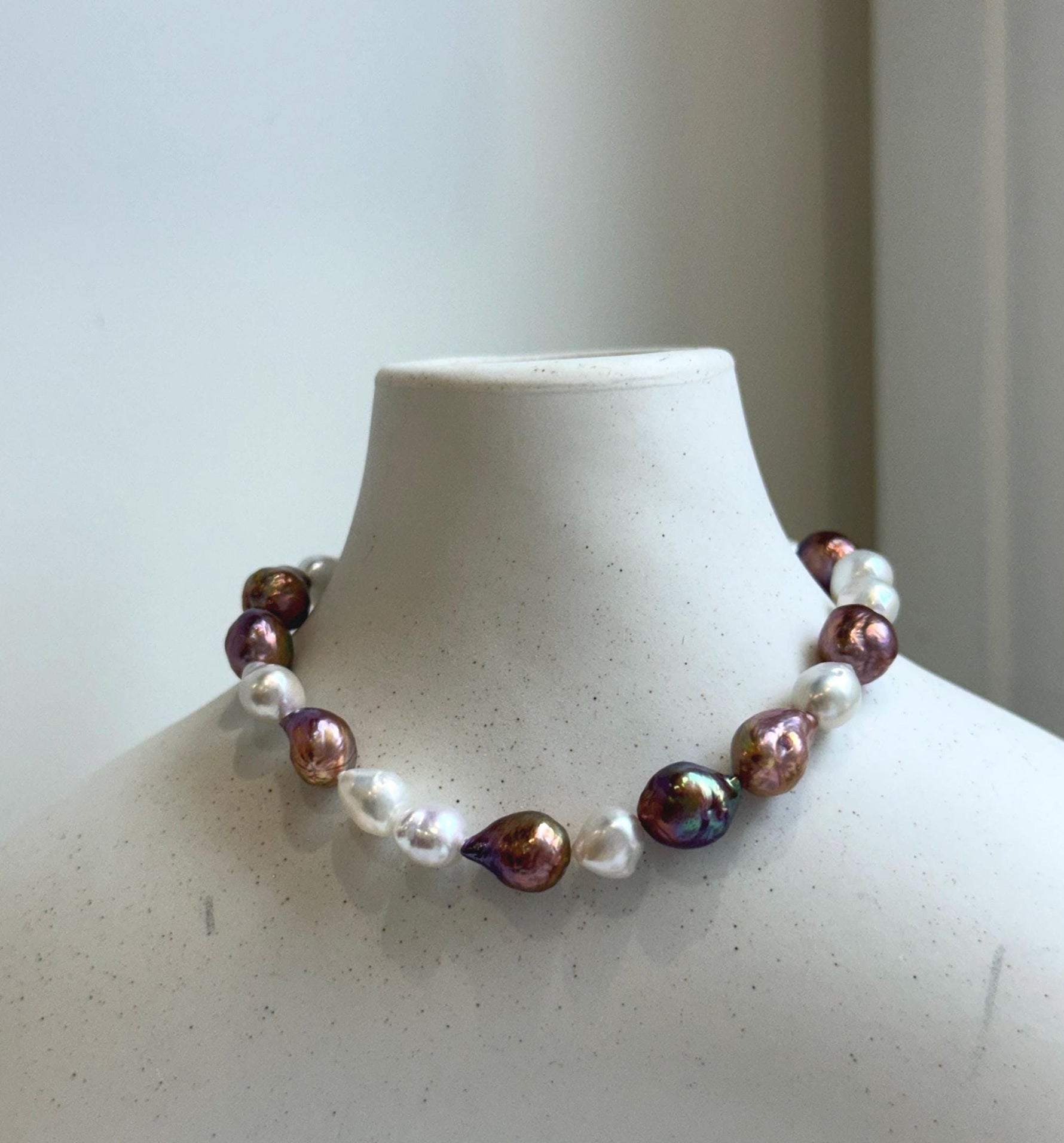 Elly’s 5-7.2mm Freshwater Pearls Bracelet: Extreme luster, 7.2” knotted, S925 silver clip bracelet. gift for her