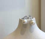 Elly’s 10.5mm White Edison Pearls Earrings Studs: Extreme luster Mirrored, S925 silver minimalist earrings studs.