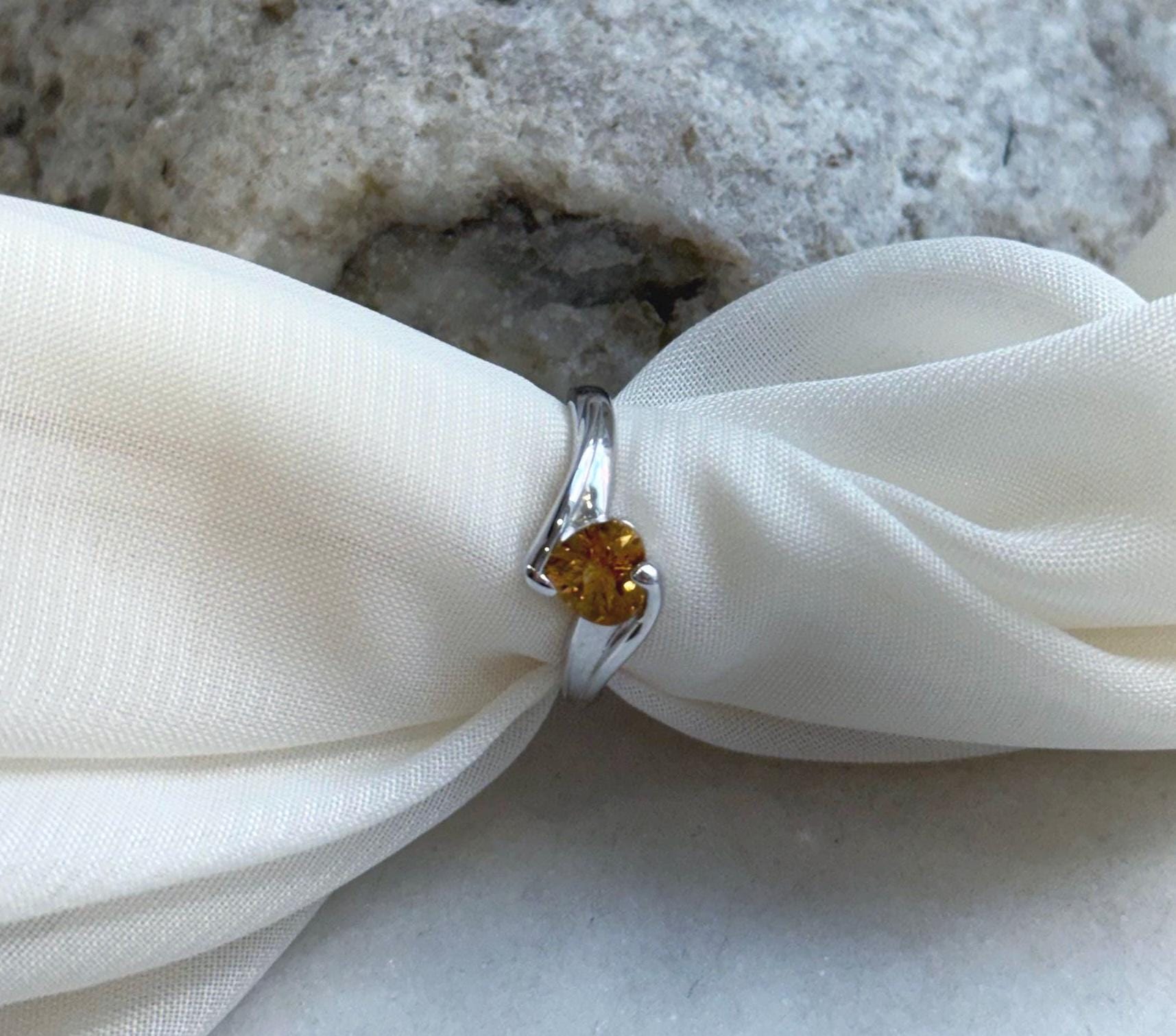 Elly’s Genius Citrine S925 silver Heart Ring, US