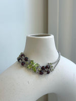 Elly’s Genius Gemstone Garnet Olivine Braclet, 1cm wide, 7.5”, S925 silver bracelet set, with extra S925 silver magnetic clips. gift for her