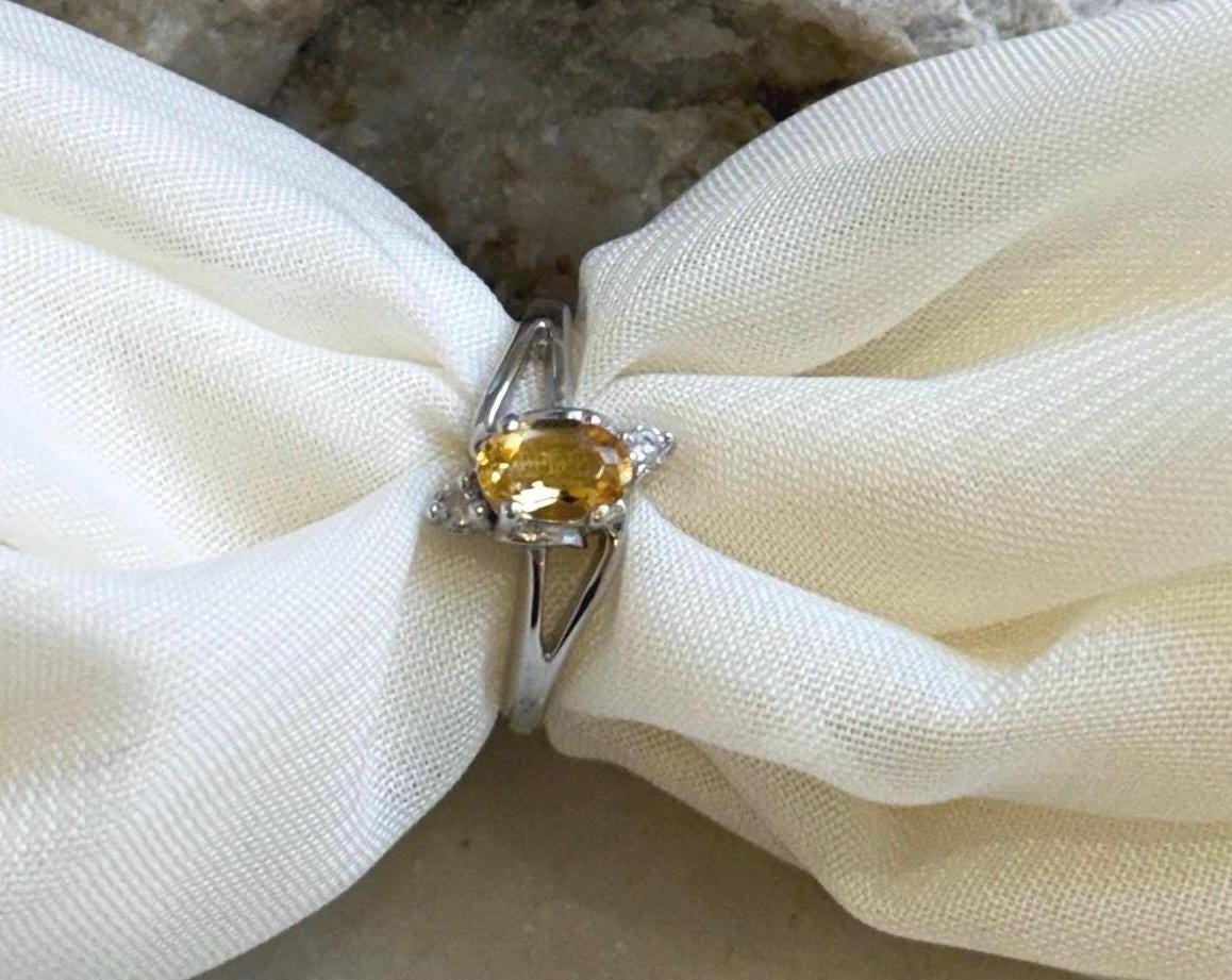 Elly’s Genius Citrine S925 silver Ring, US
